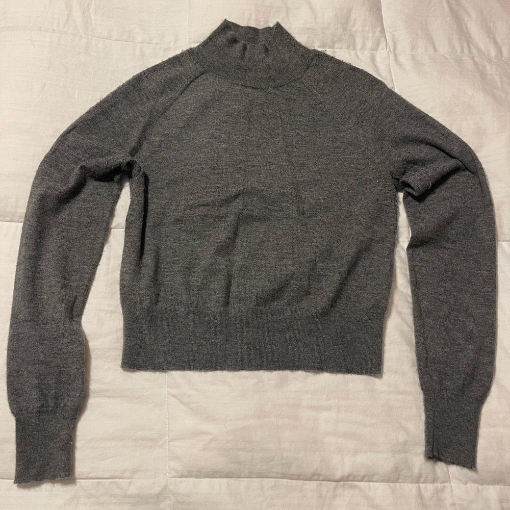 Theory Charcoal Cowl Neck Sweater - cashmere